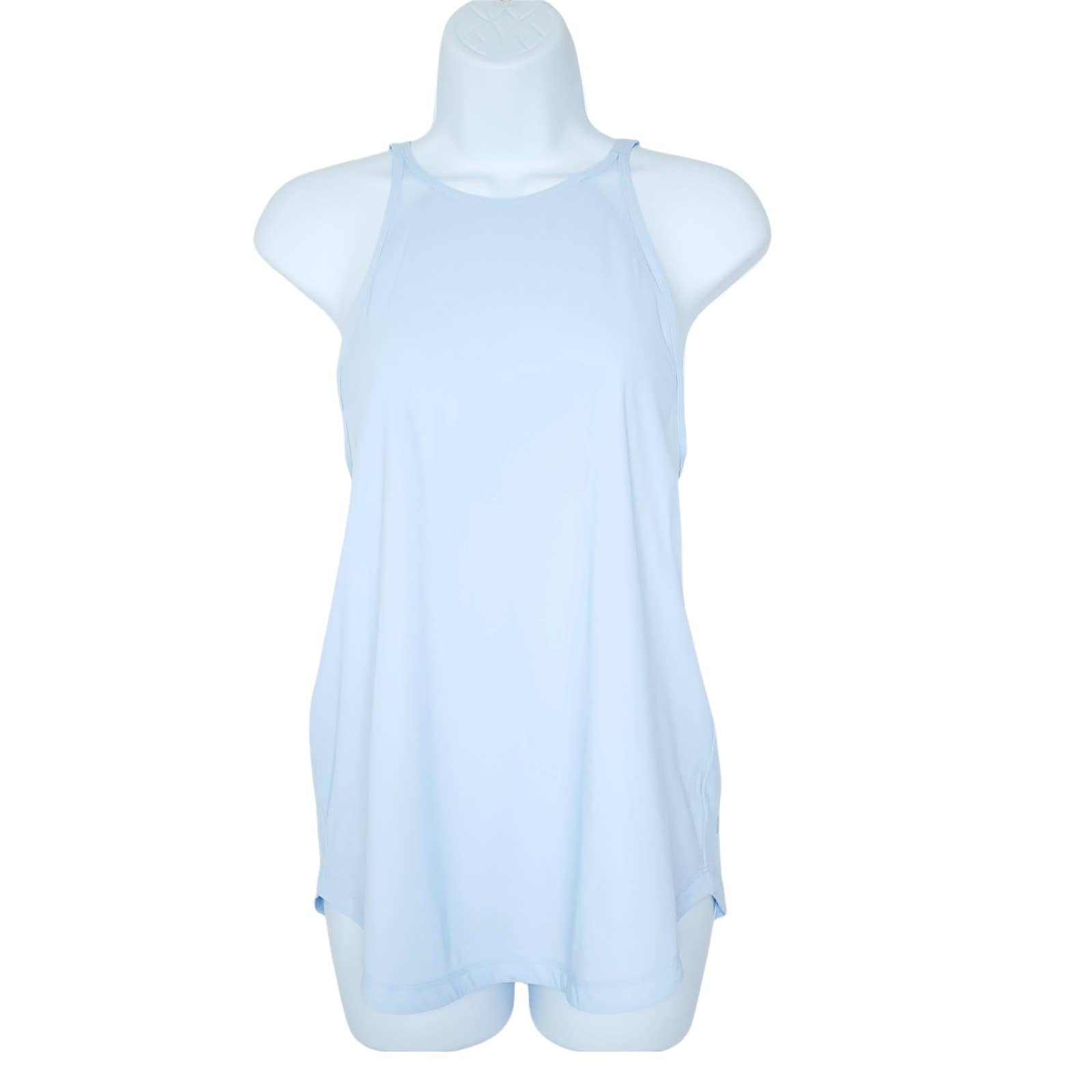 Lululemon Run Off-Route Tank Top Breezy Blue Rare Mesh Panels Strappy Back