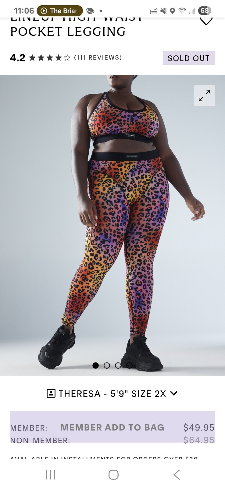 Savage X Fenty Lineup High-Waist Pocket Legging in Caramel Leopard
