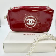 Chanel Red Cosmetic Bag