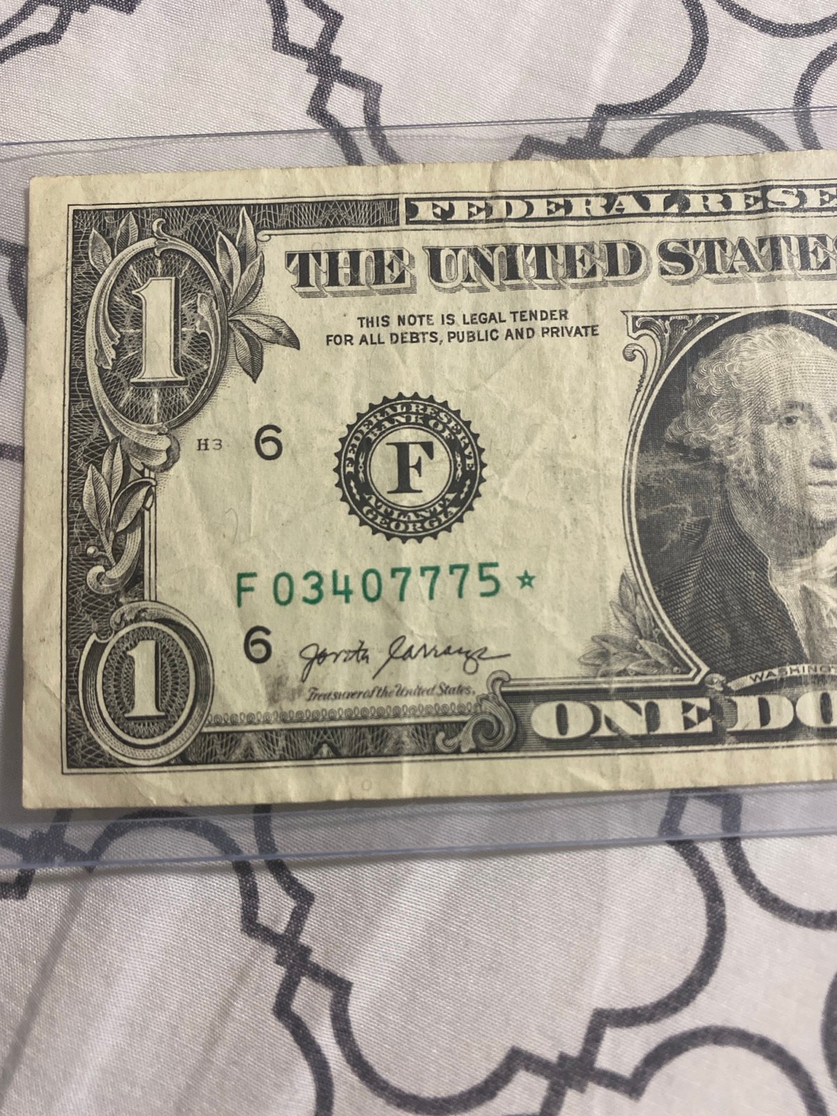 1 Dollar Bill Star Note