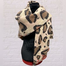 Vince Camuto NEW camel square scarf poncho animal print plaid