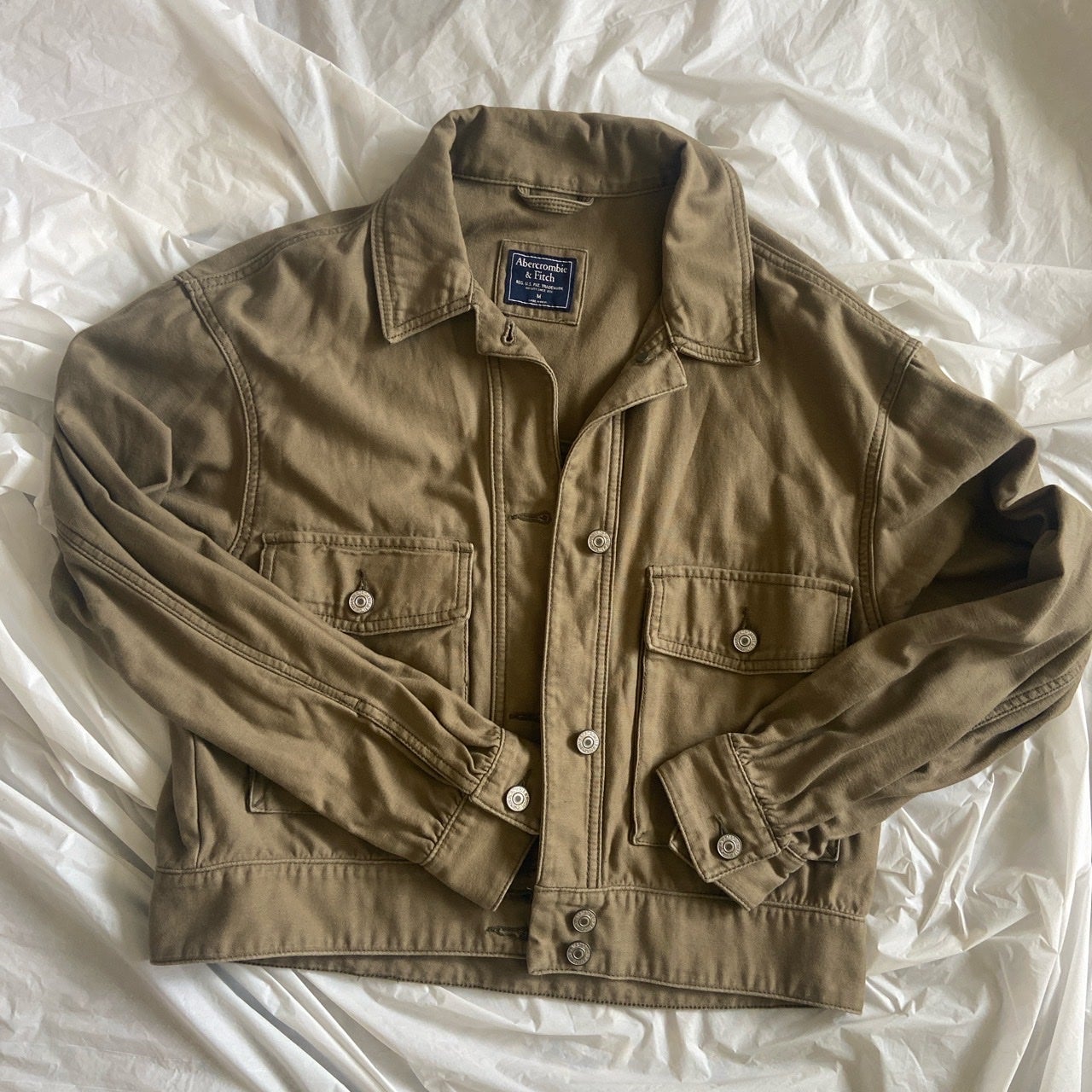 Olive Green Abercrombie Cotton Military Jacket