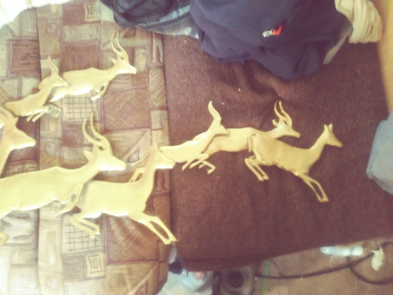 Large Vtg Mid Century bijan signed brass gazelle wall art 3-d sculpture