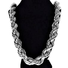 Rope Chain 20MM Wide x 30 Inch Silver Tone Dookie 20 MM Hollow Hip Hop Necklace