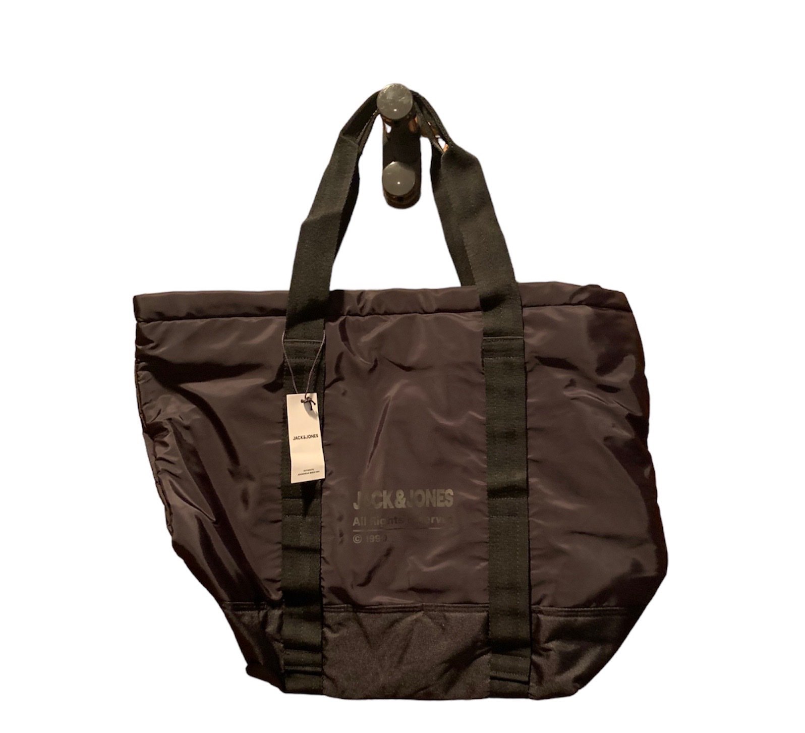 Jack & Jones Zody Tote Bag in Black NWT