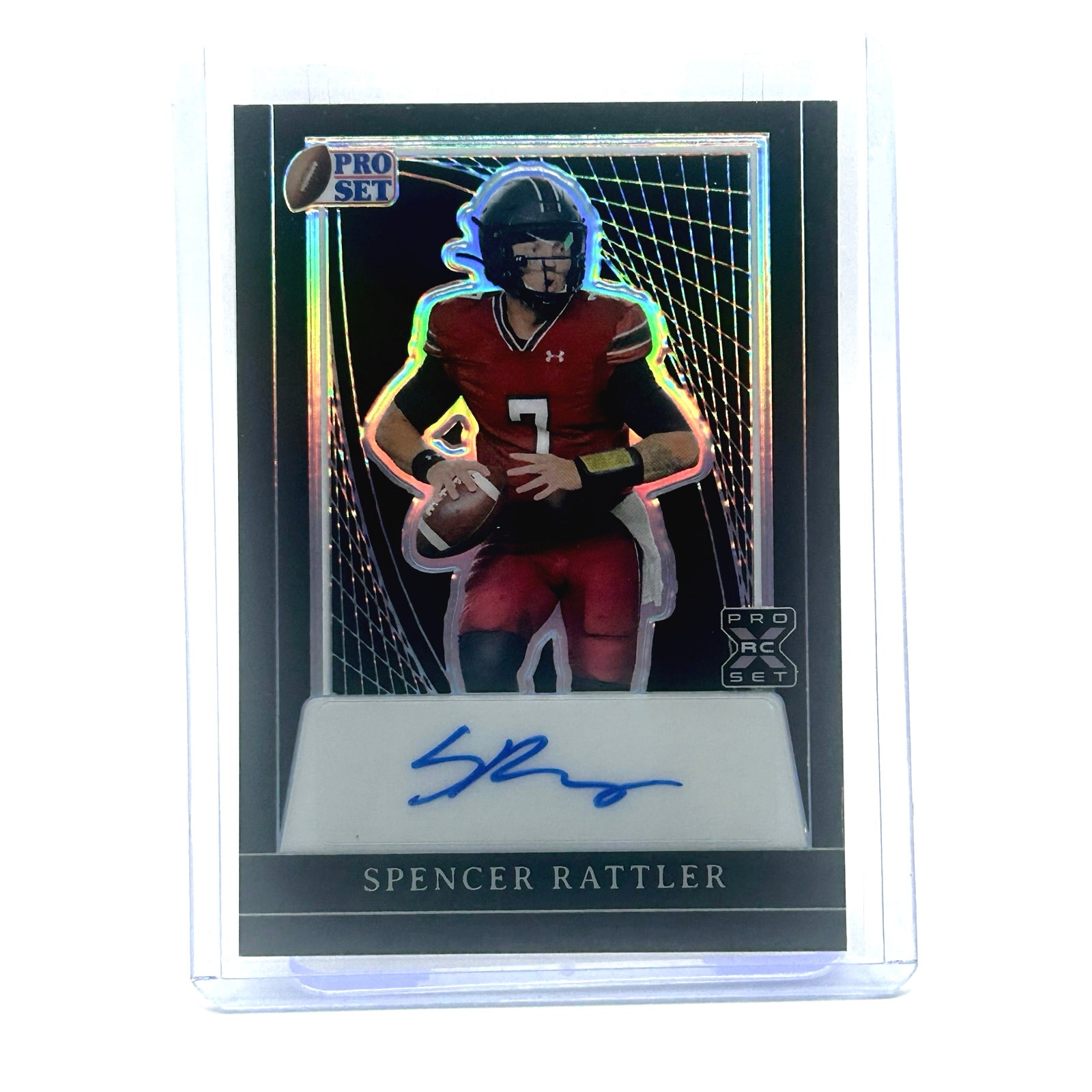 2024 Leaf Pro Set Metal Spencer Rattler Rookie Prismatic Black Auto /10 Saints