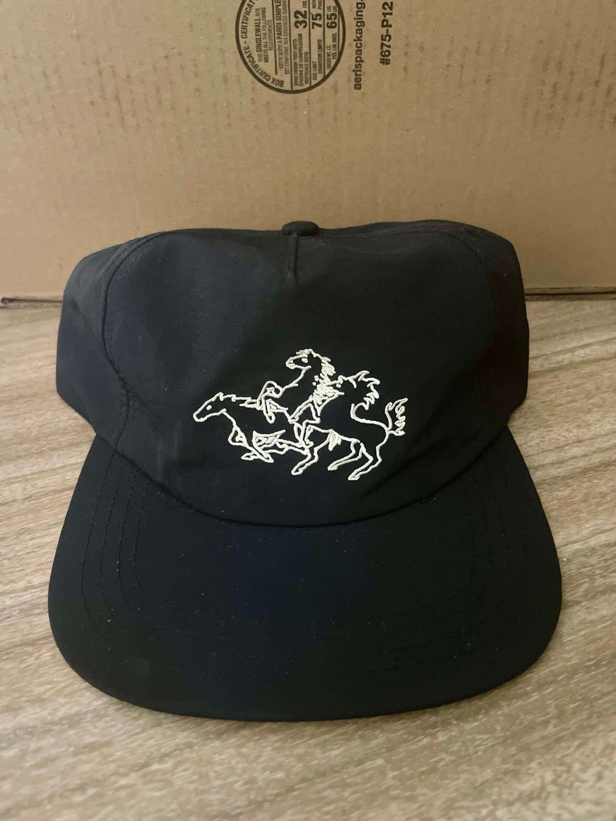 Market Studios Horse Horses Hat Cap Baseball SAMPLE O/S One Size Black Nylon