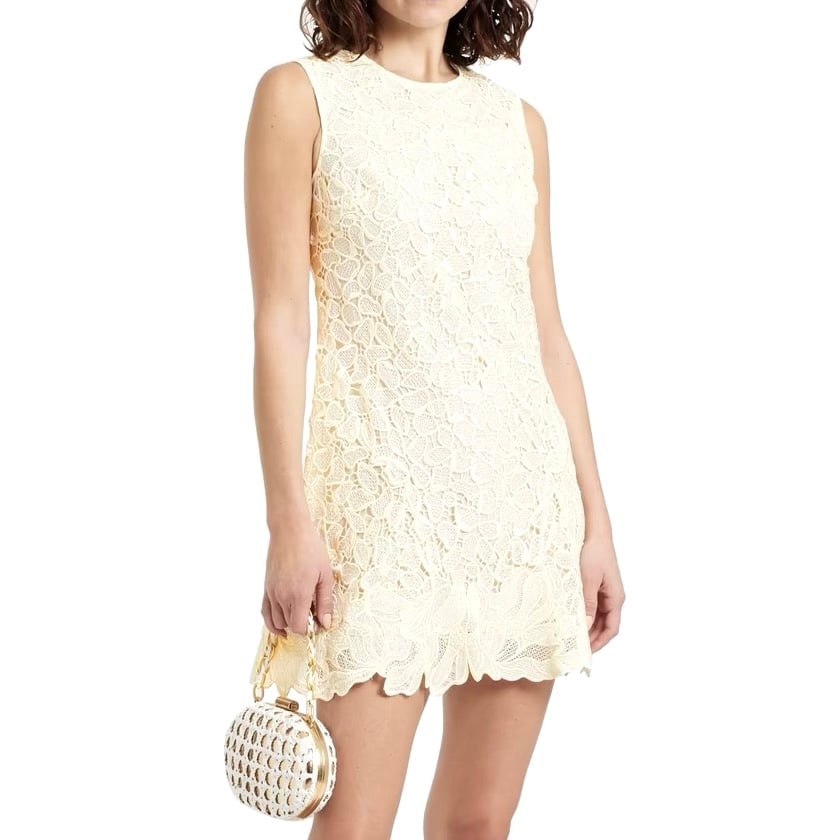 945 NEW JONATHAN SIMKHAI IVORY LACE MINI DRESS