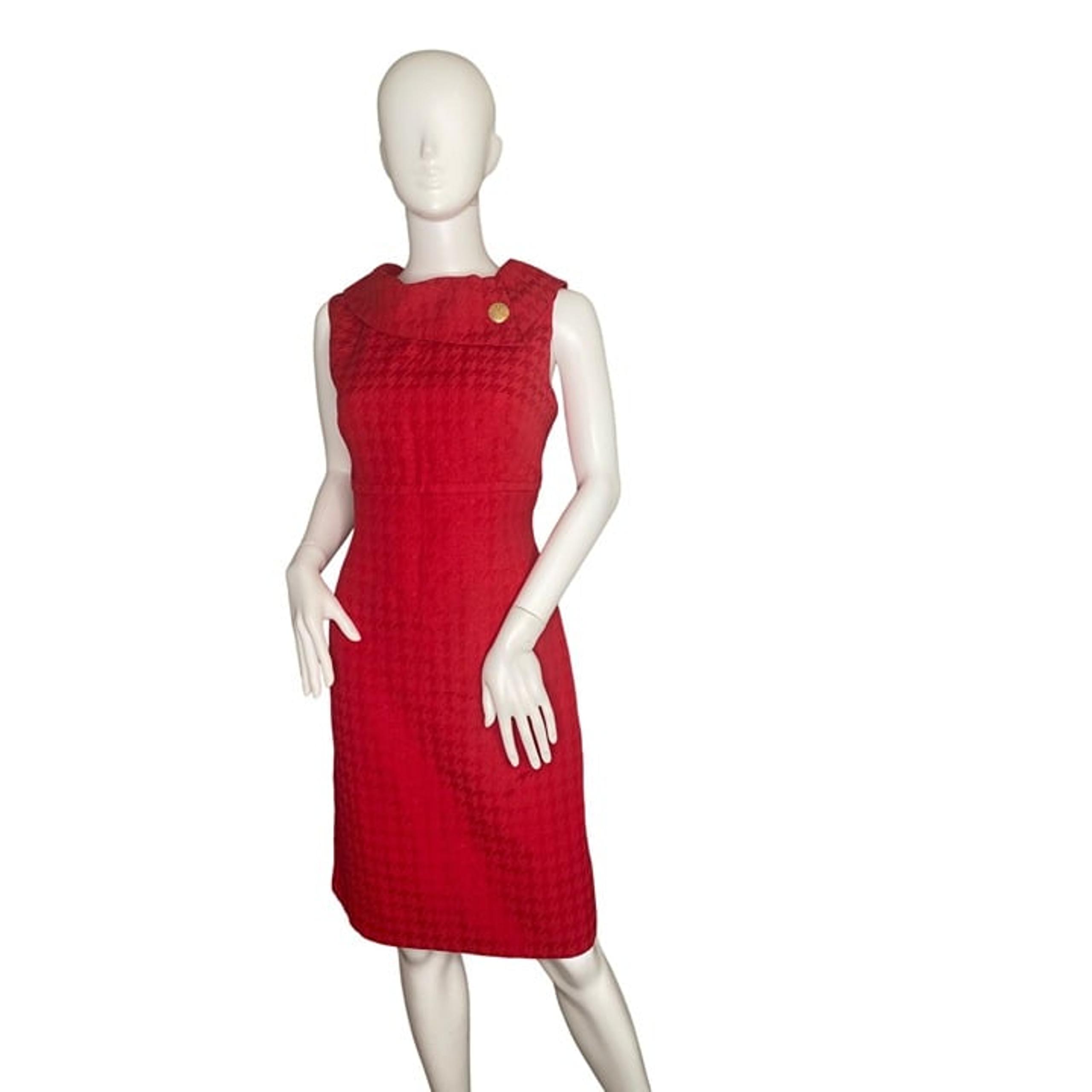 LIZ CLAIBORNE WOMEN'S RETRO RED JACKIE O SHEATH DRESS SZ 12 NWOT