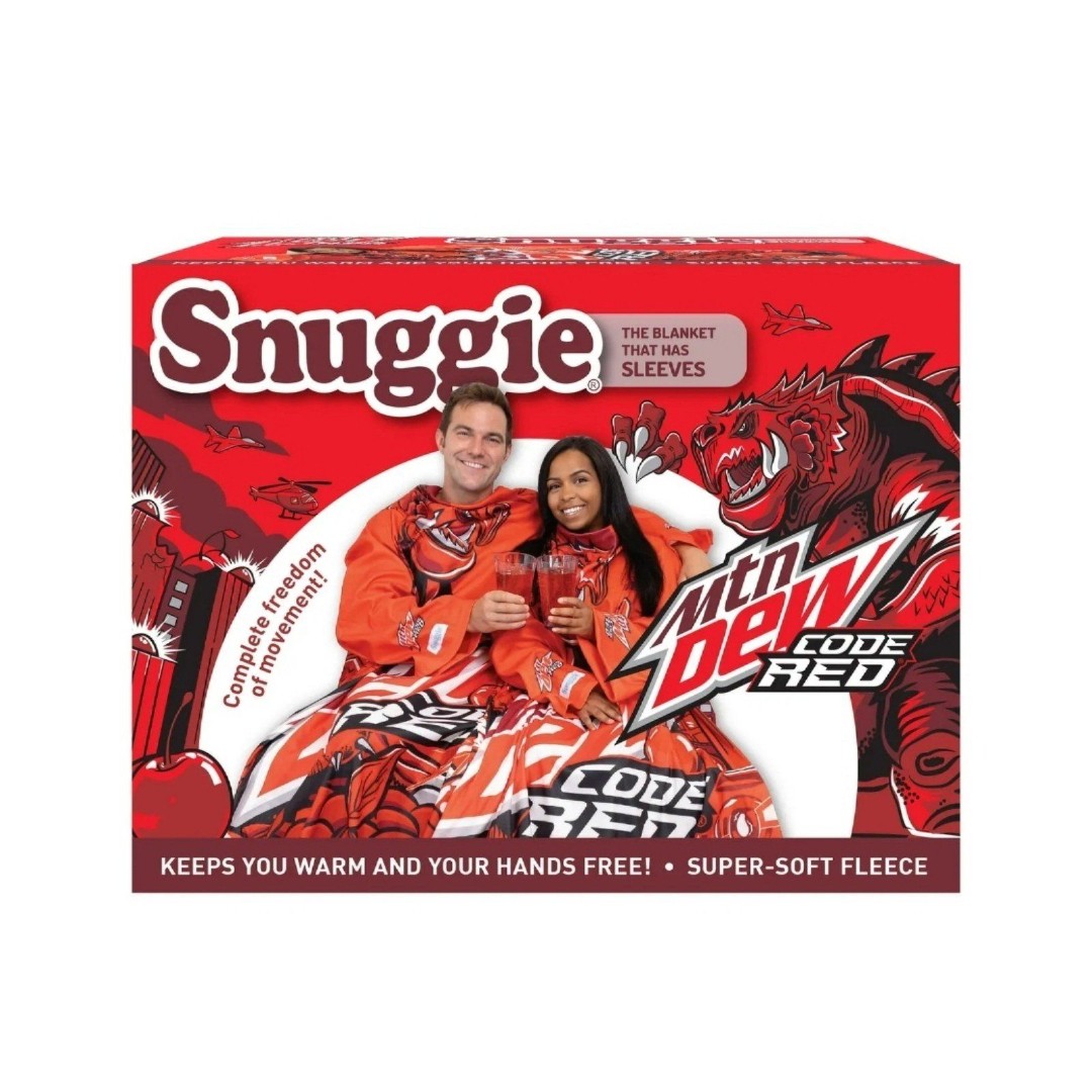 Mt. Dew Code Red SNUGGIE, The Original Wearable Soft Fleece Blanket, Red 71 x54