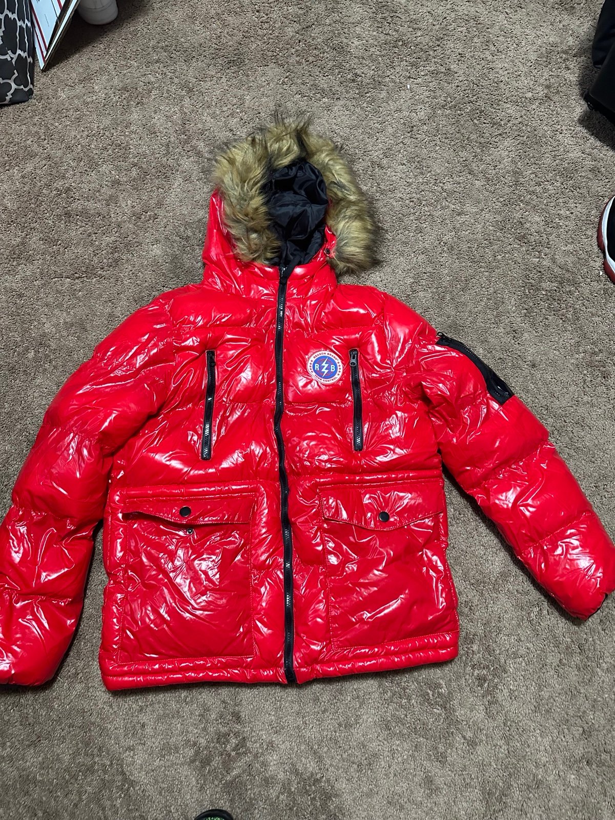 Red Bubble Puffer Jacket