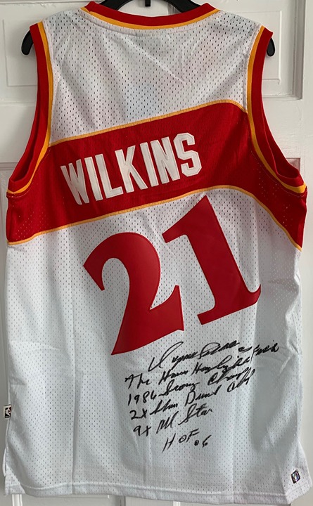 DOMINIQUE WILKINS Signed Atlanta Hawks Adidas Jersey with 5 Inscriptions - ASI