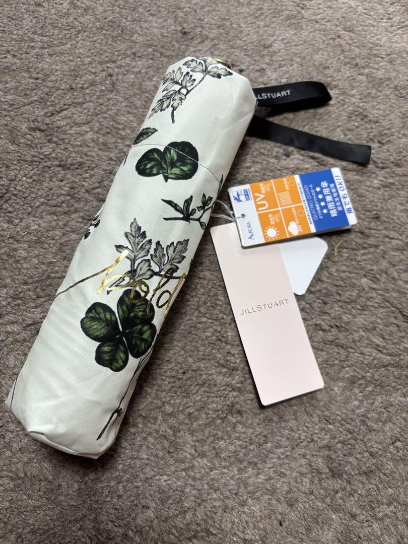 Unused JILL STUART Botanical Pattern Umbrella (Green) - Rain and Sun Protection, Folding Design