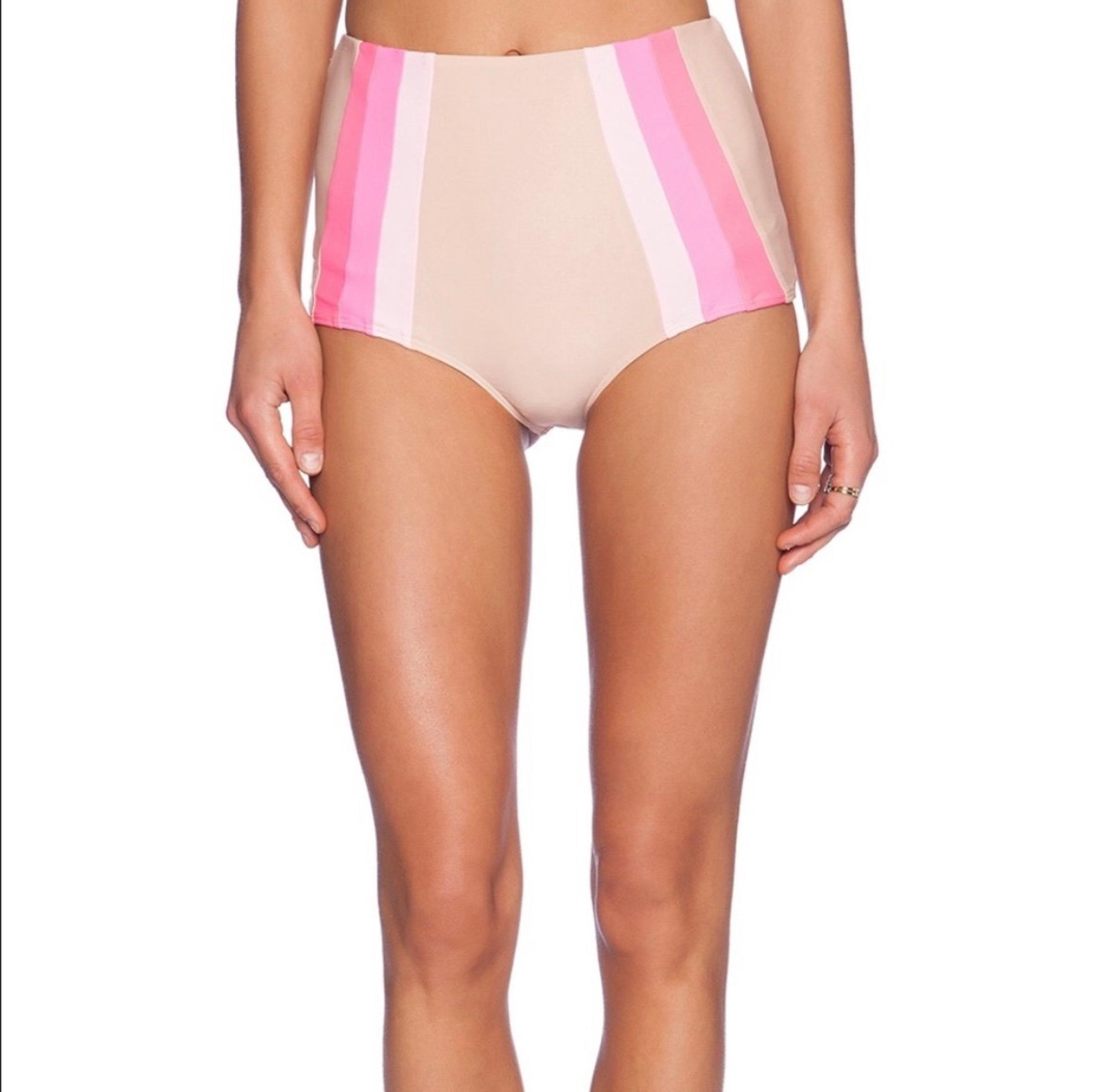 NWT Lolli Nude and Pink High Waisted Bikini Bottoms
