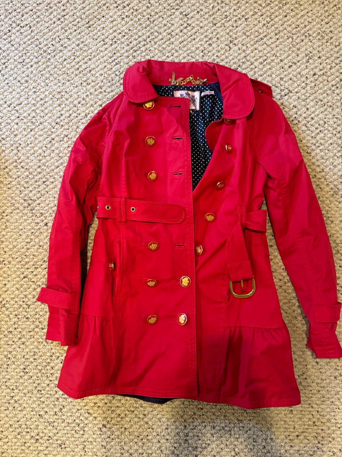 Juicy Couture Red Trench Coat