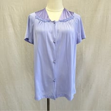 Vanity Fair vintage 60s purple button up short sleeve bed jacket size small