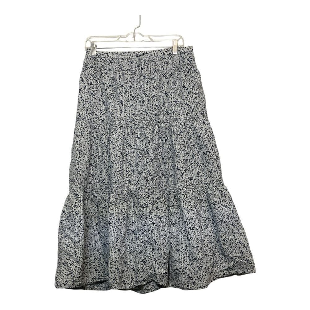 Women's Madewell button front, tiered florentine floral prairie skirt, size m