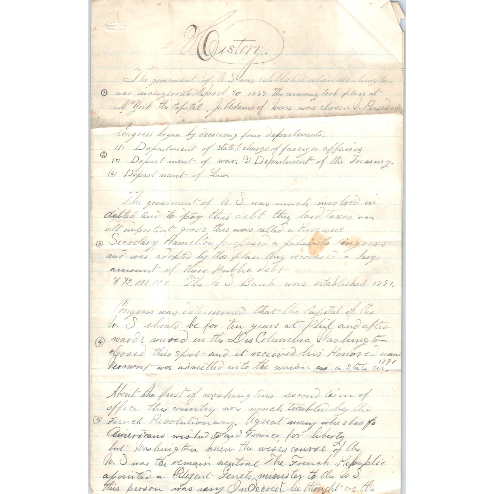 1870s Handwritten Schoolwork Lot P.S. Leaman, B. Elmer Leaman Soudersburg PA D23