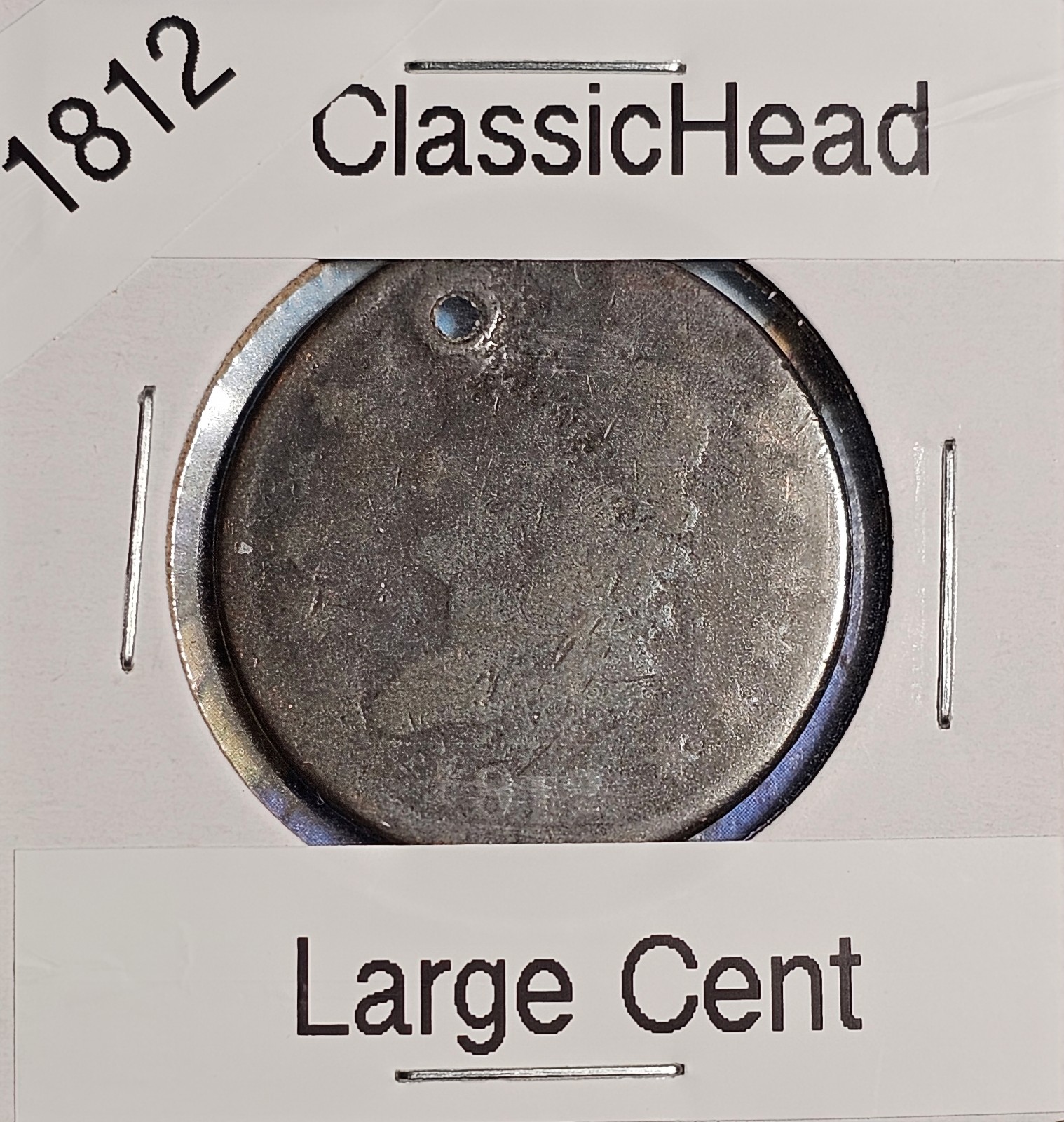 1812 CLASSIC HEAD LARGE CENT 200 coin without the hole SCARCE TYPE