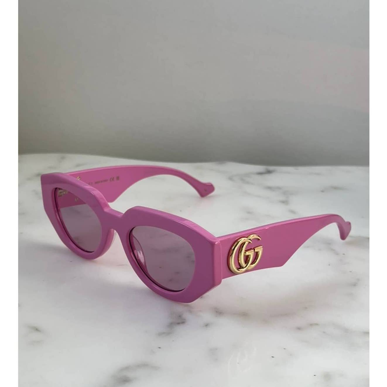 NEW Gucci GG1421S Pink Thick Rim Marmont Cat Eye Sunglasses