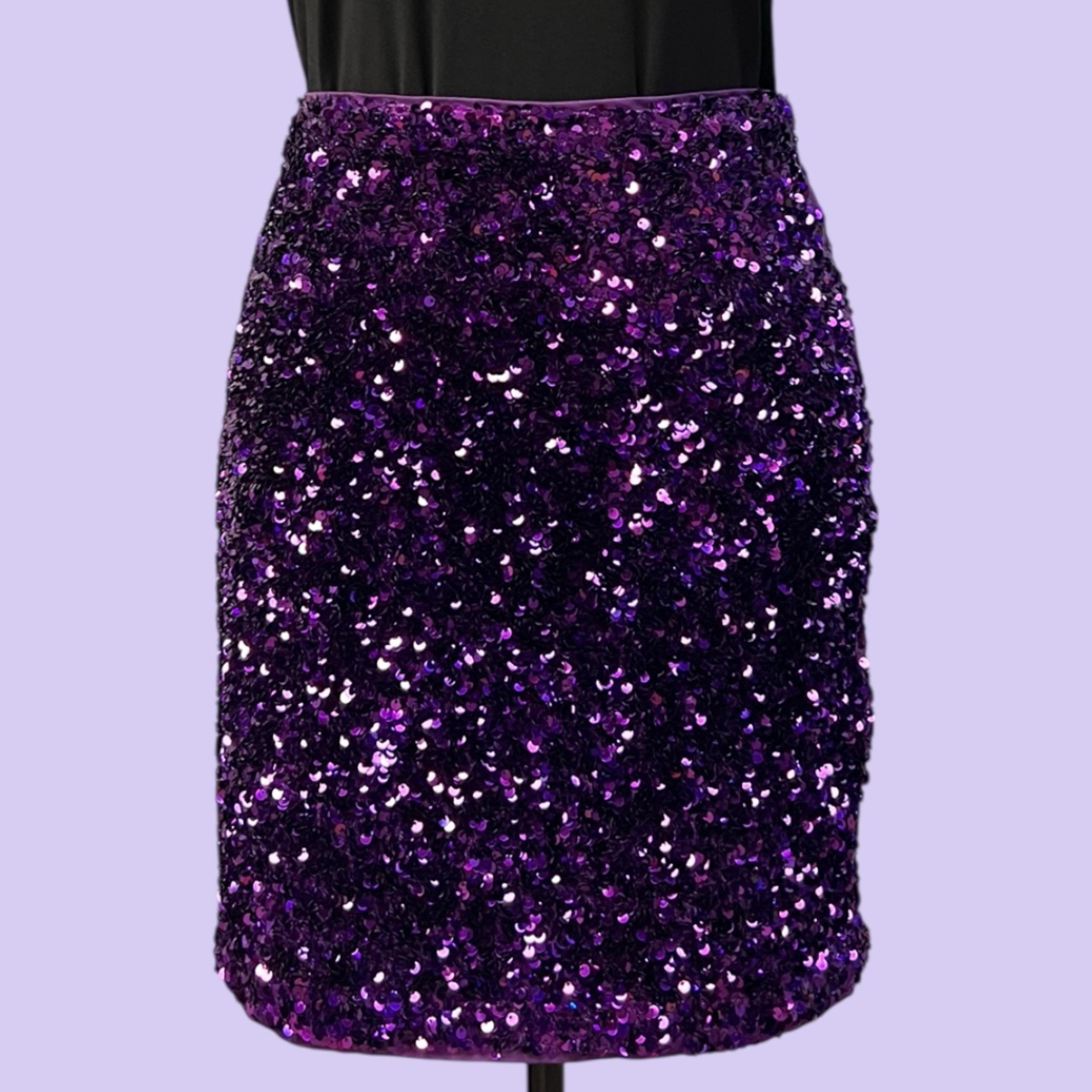 H&M Purple Sequin Mini Skirt