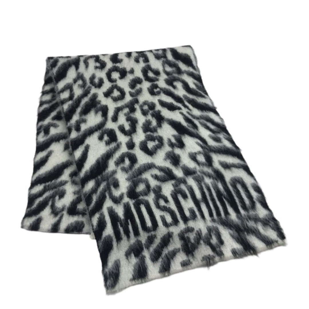 Moschino leopard print mohair/wool blend scarf