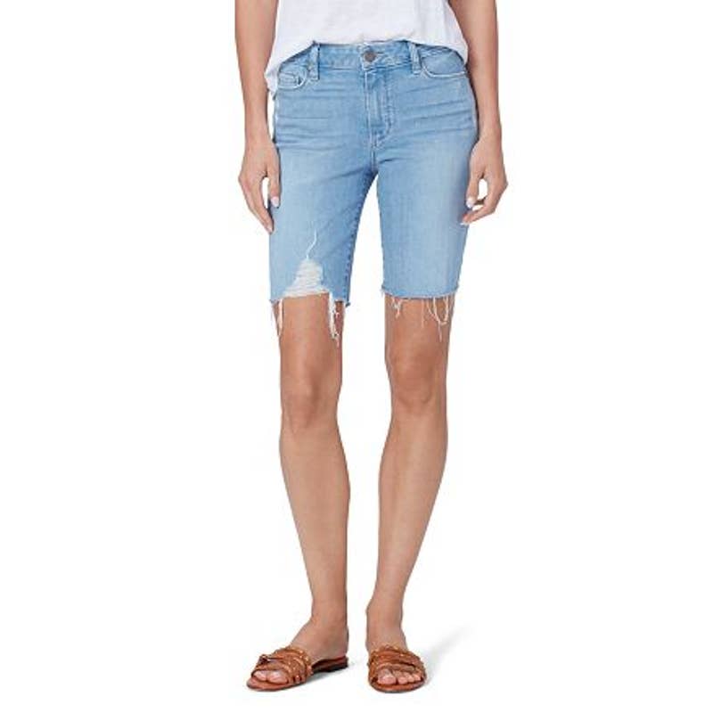 PAIGE Jax Cutoff Denim Shorts in Nicki Destructed Size 24