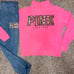 VS PINK vintage tiger neon half zip pullover jogger pants outfit set