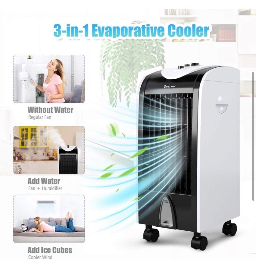 ARLIME Evaporative Air Cooler, Portable Cooling Fan with Humidifier.