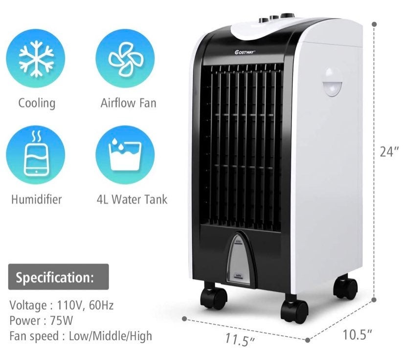 ARLIME Evaporative Air Cooler, Portable Cooling Fan with Humidifier.