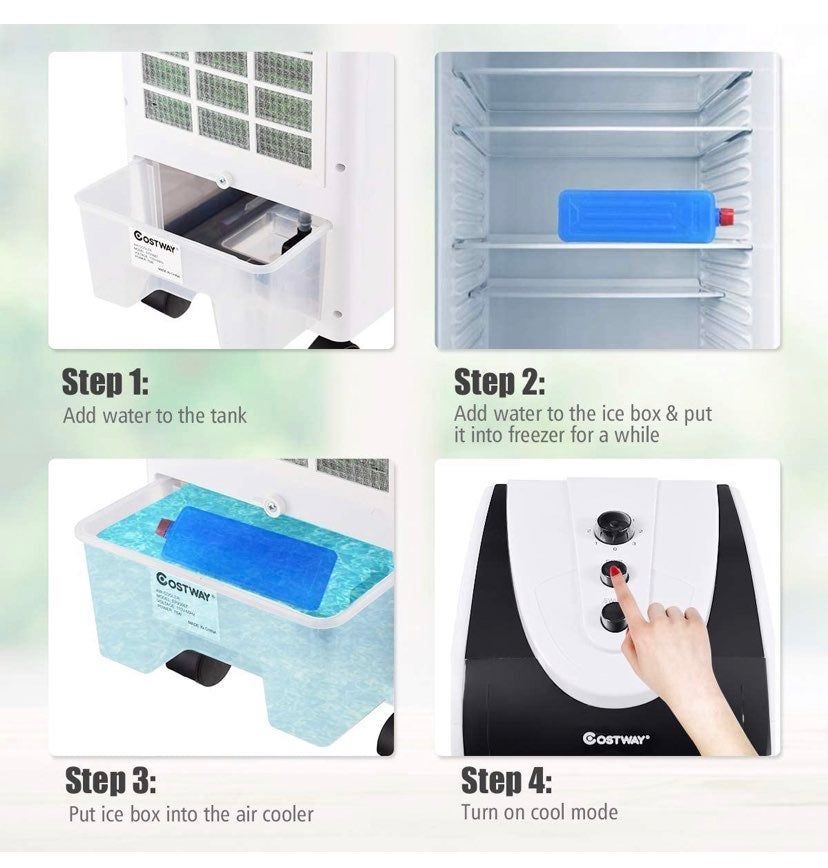 ARLIME Evaporative Air Cooler, Portable Cooling Fan with Humidifier.