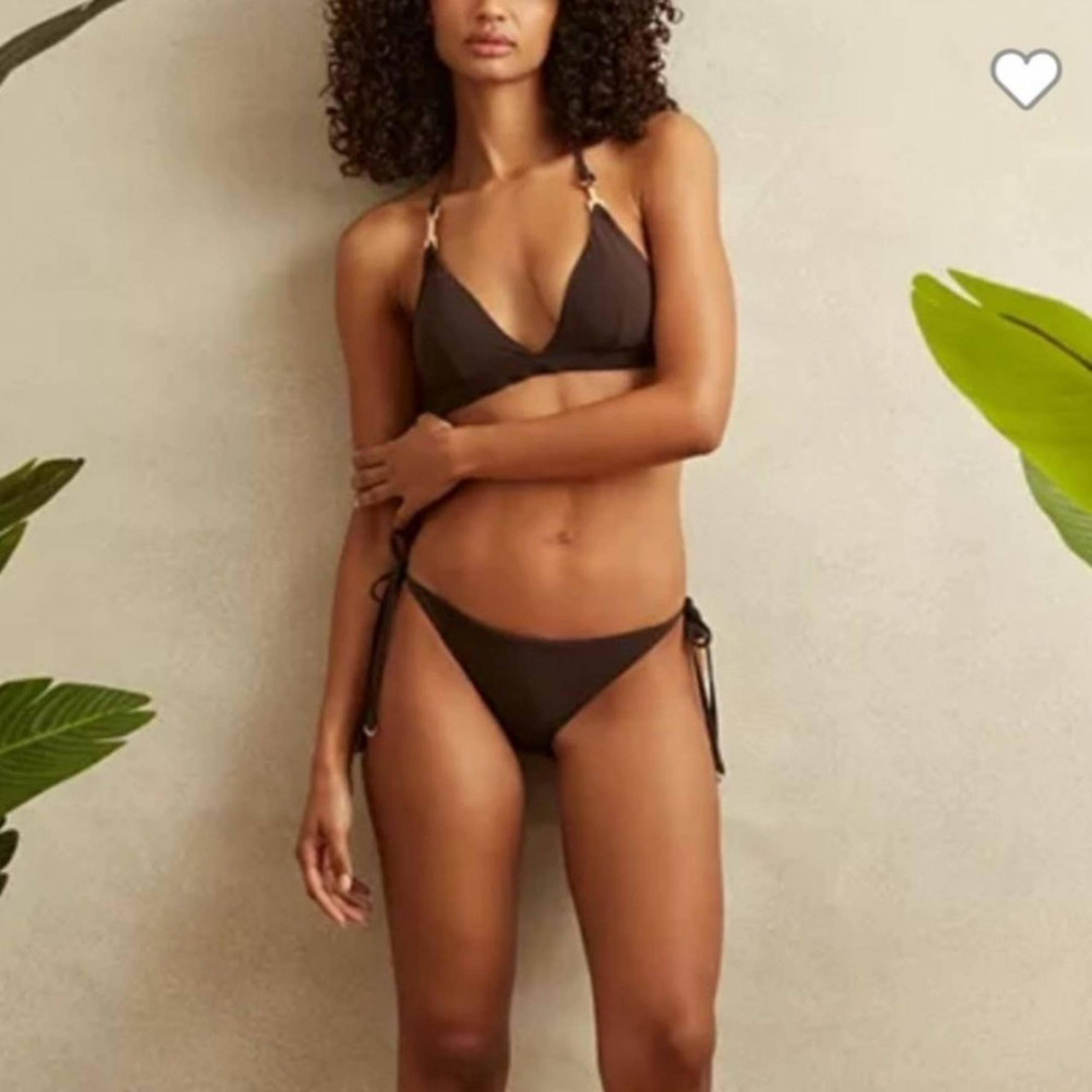 REISS Riah Triangle Bikini Top & Bottom In Chocolate Womens