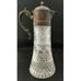 antique pitcher cut crystal with silver plate top