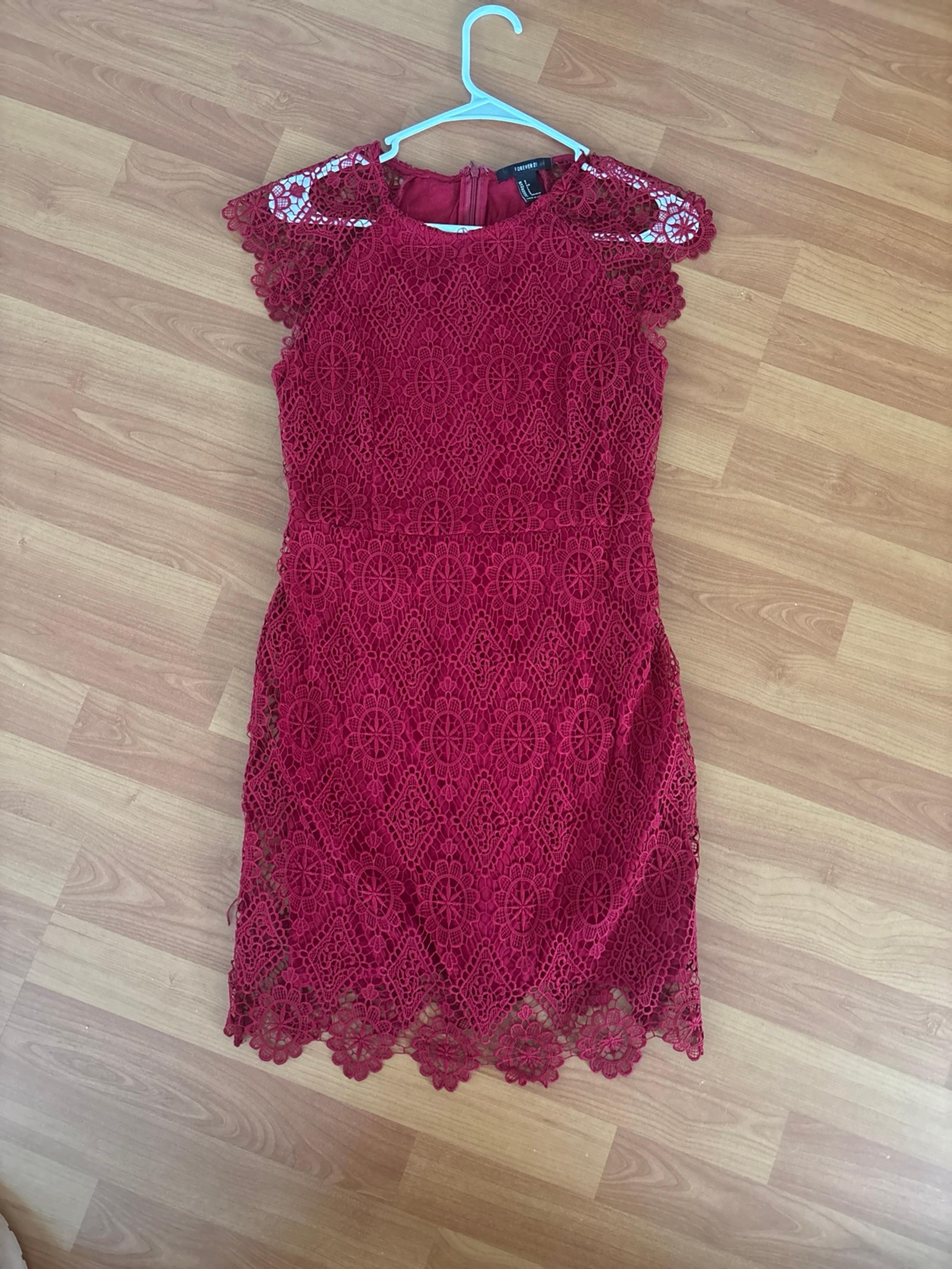 Forever 21 red crochet dress