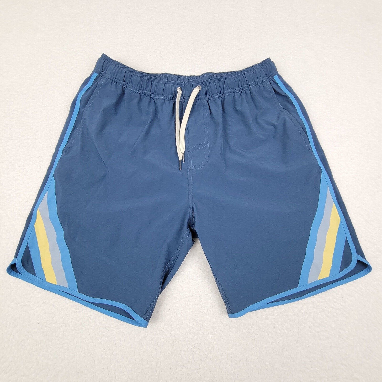 Fair Harbor Lined Board Shorts Mens Large L Blue Stretch Poly Blend