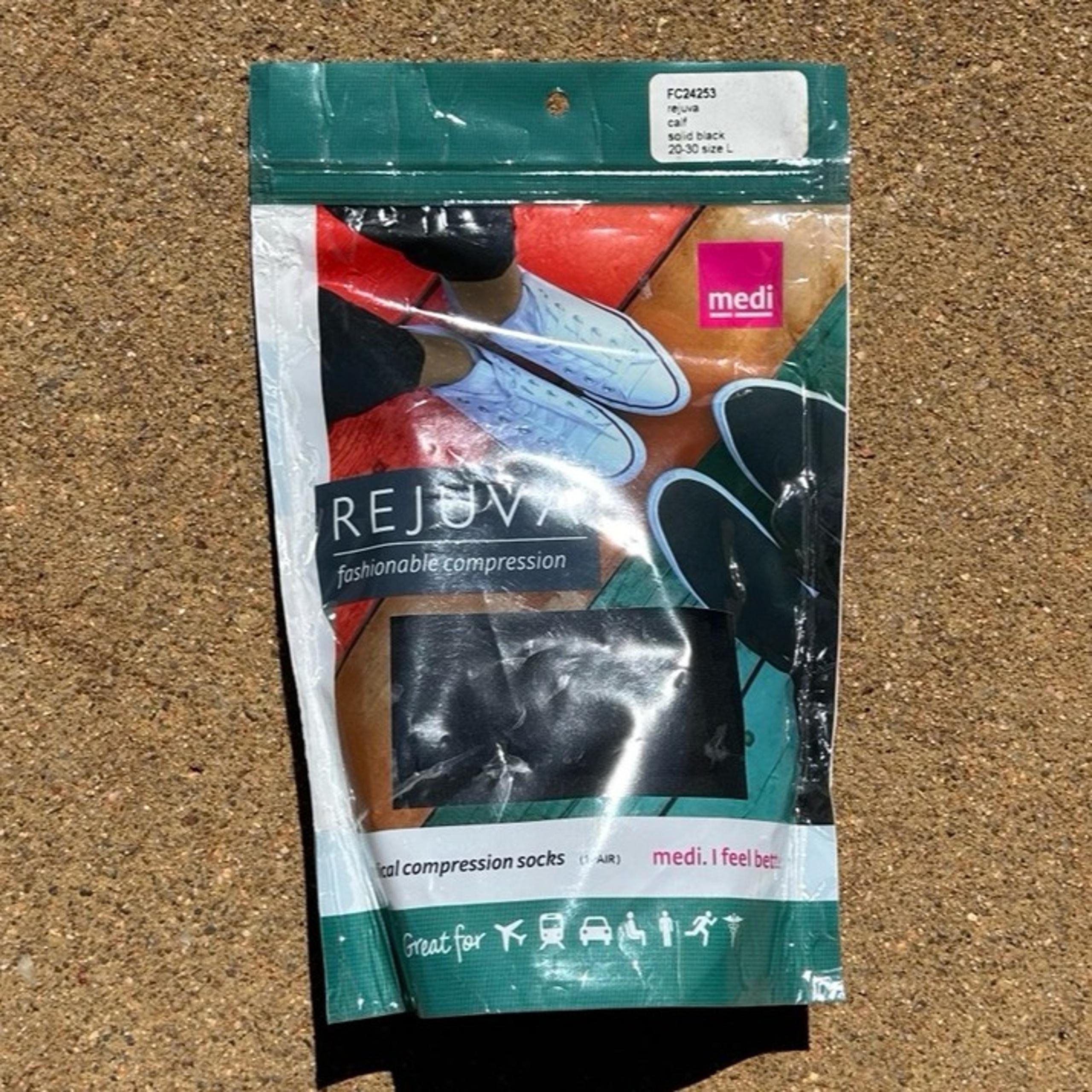 Rejuva Large 20-30mmHg Black Calf Compression Hose