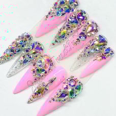 MEDIUM - XXL - BLING BLING ❤️ - Gel Press on Nails