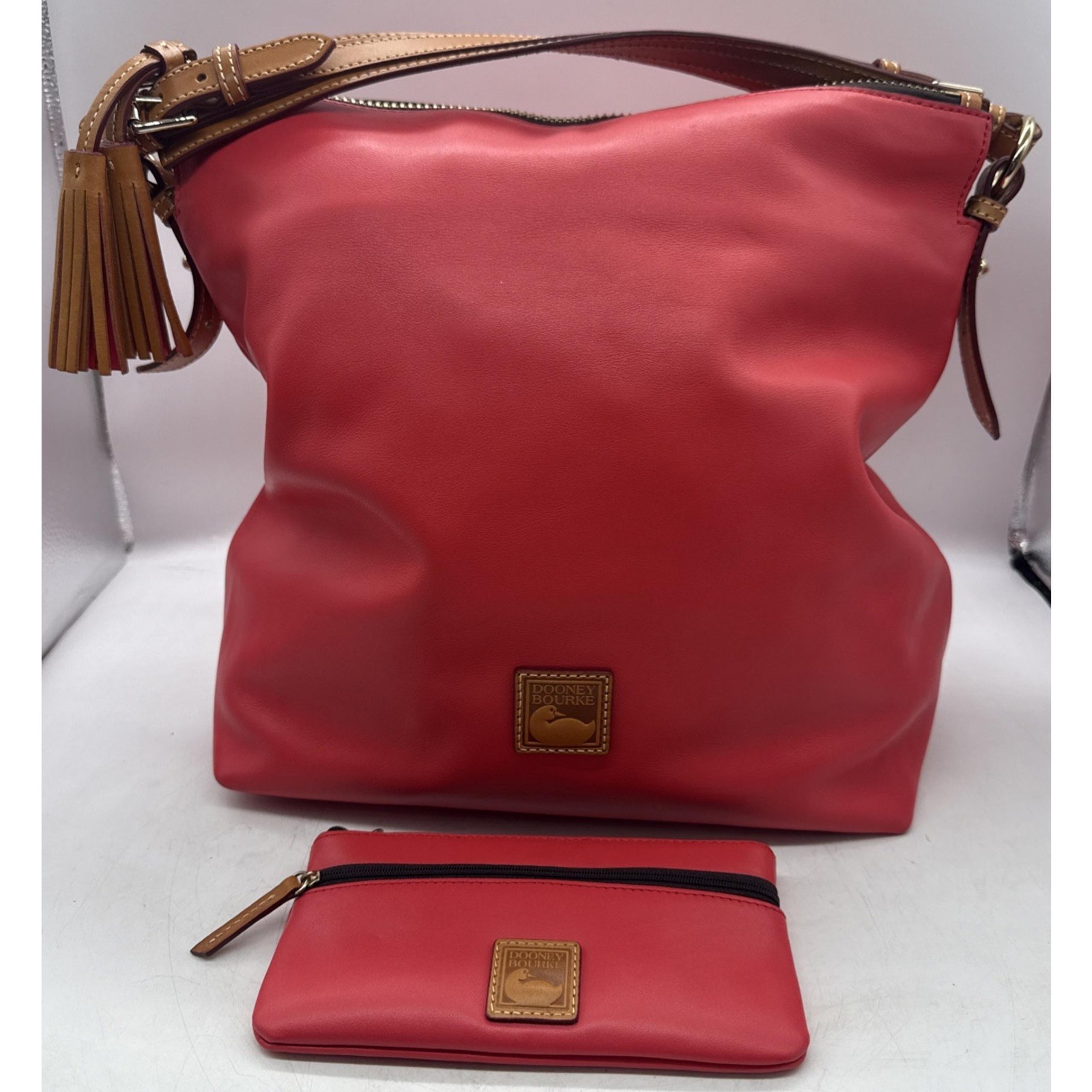 McKenzie Dooney & Bourke Large Red Hobo Shoulder Bag & Wallet Leather Twist Sac