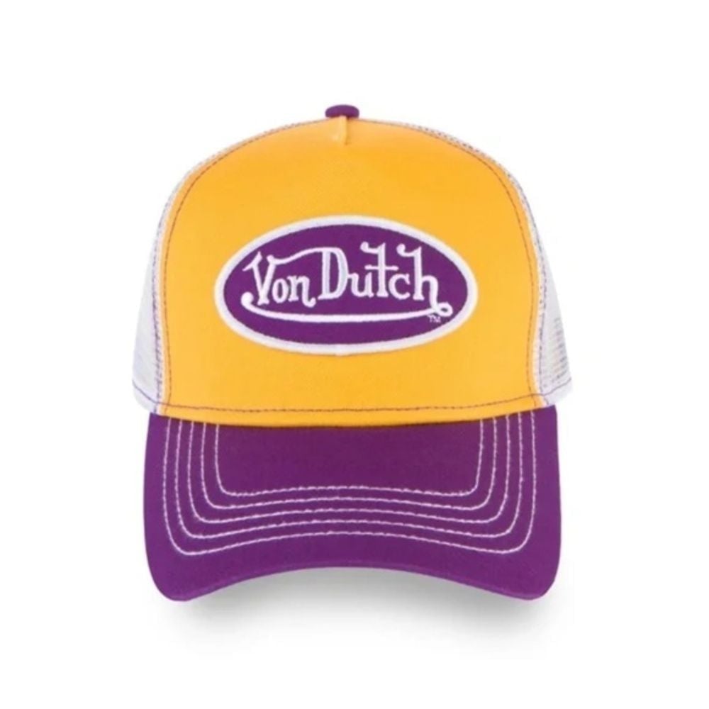 Von Dutch Classic Purple Gold Snap Back Trucker Hat New