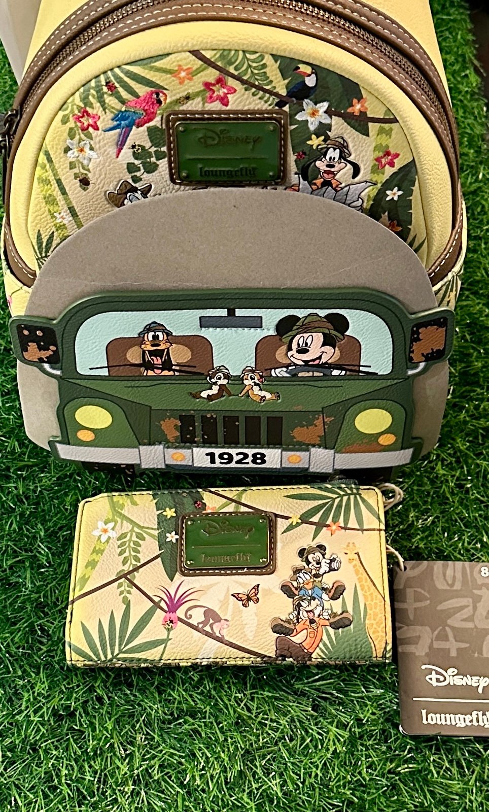 Loungefly Disney Mickey and friends Jungle Safari Glow Mini Backpack & Wallet