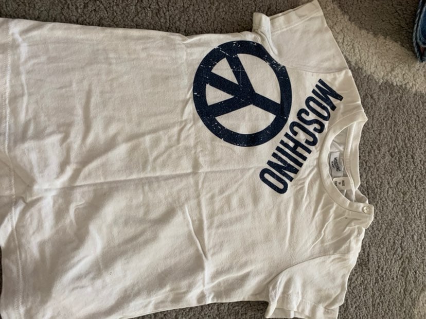 moschino kids t shirt peace sign