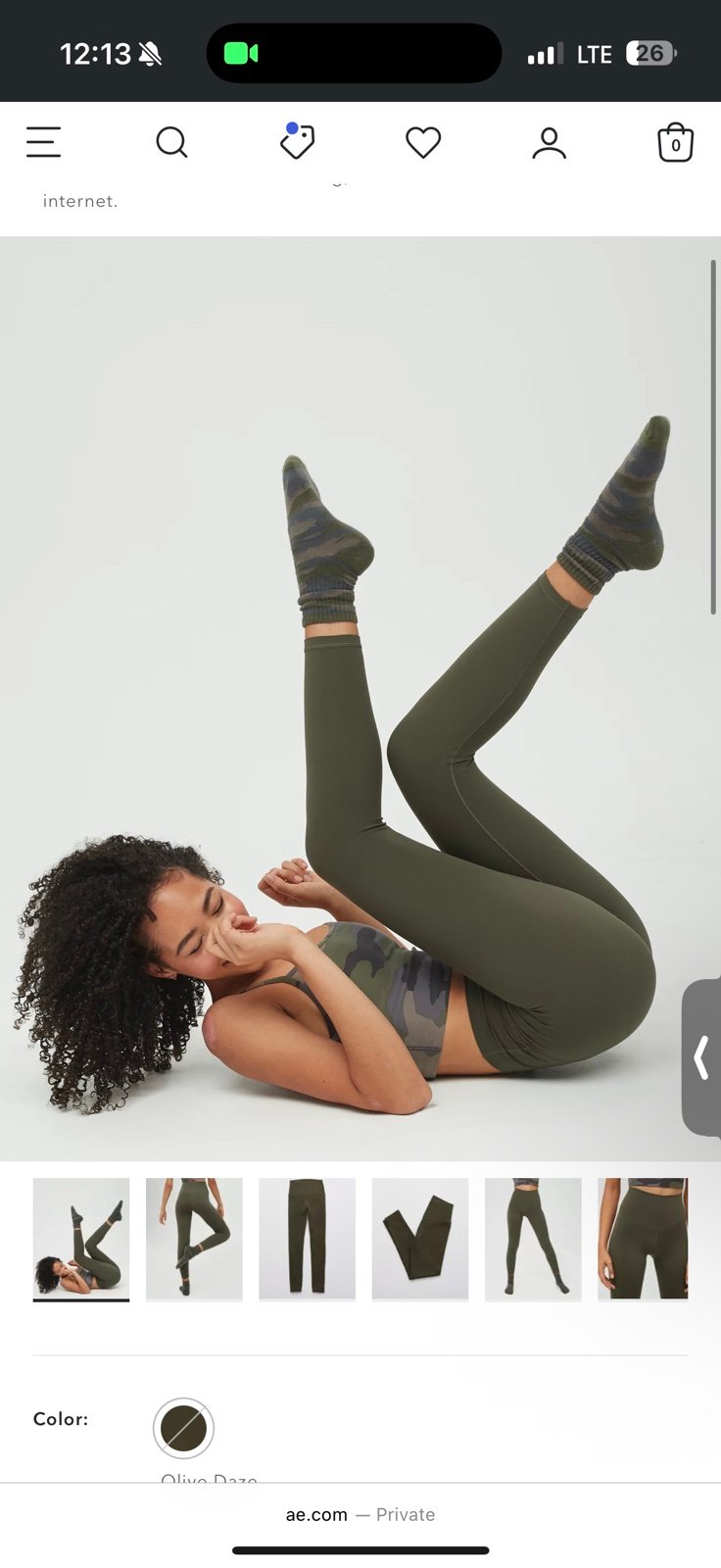 OFFLINE By Aerie Real Me High Waisted Legging - Olive Daze