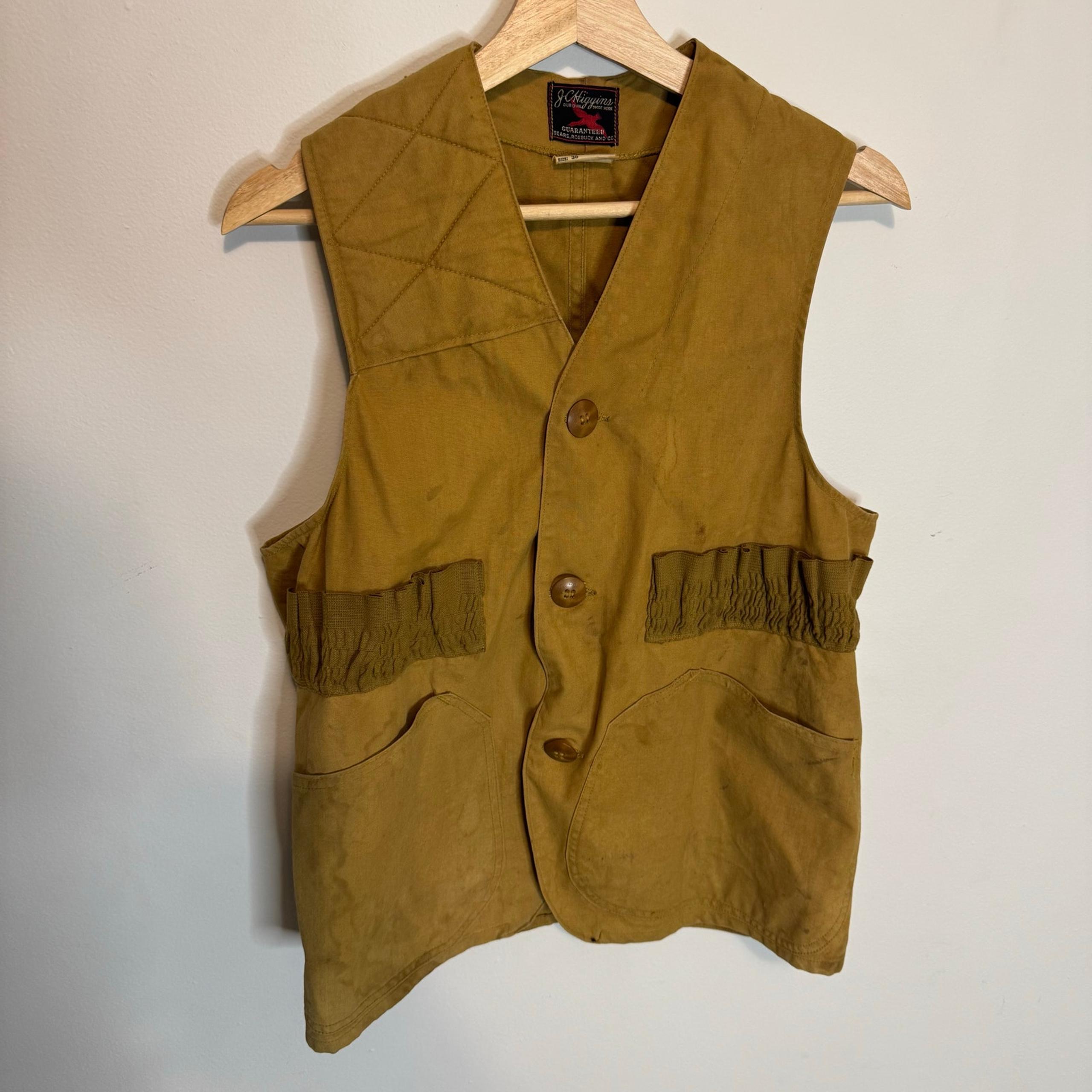 1980's Vtg JC Higgins Duck Hunting Vest Shot Shell Holders Outerwear Gear Sz 36