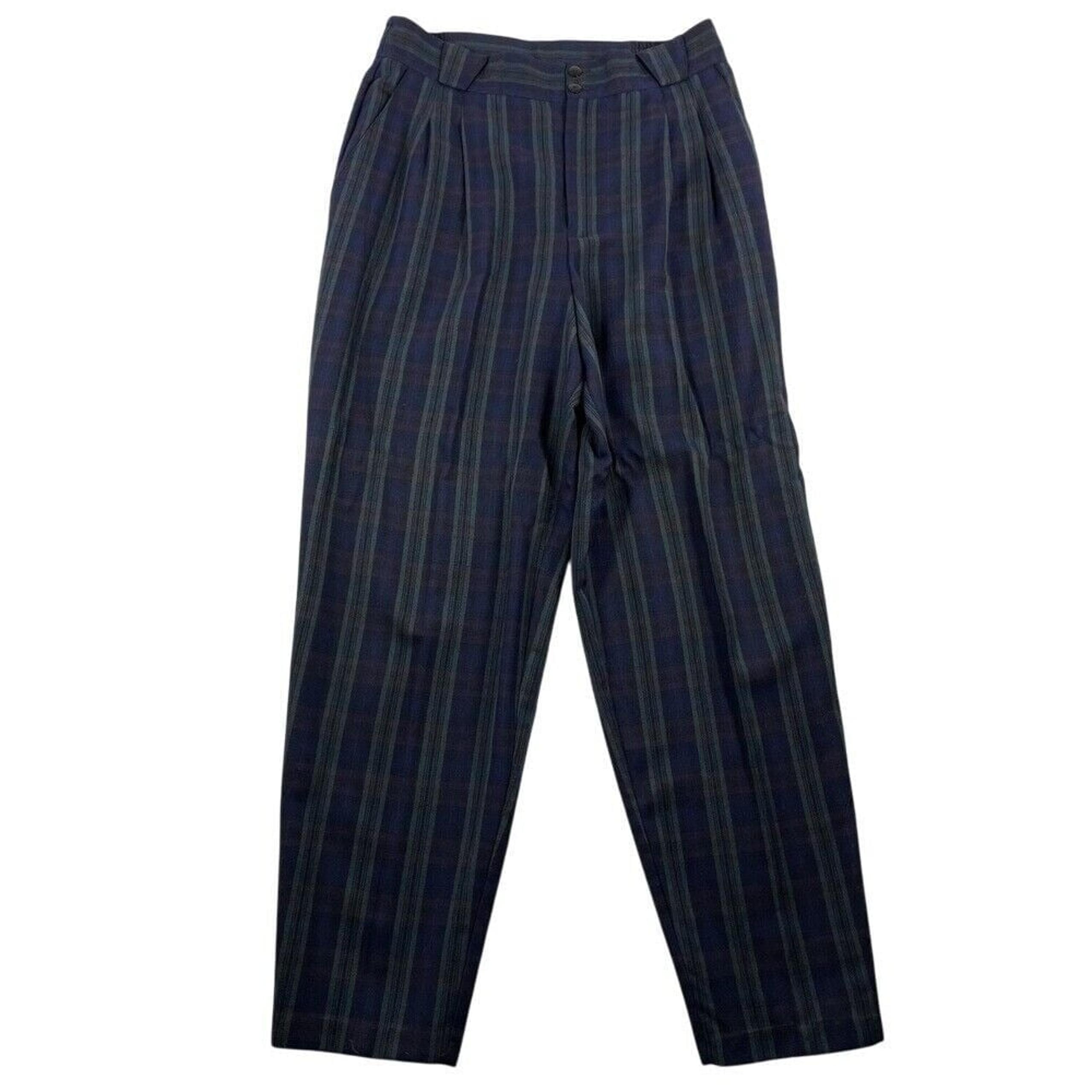 Fundamental Things Plaid Pants High Waist Tapered Leg Career 14
