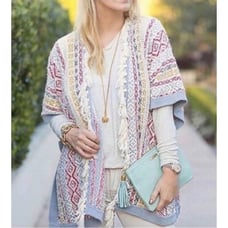 Cabi #5001 Multicolor Siesta Poncho Sweater