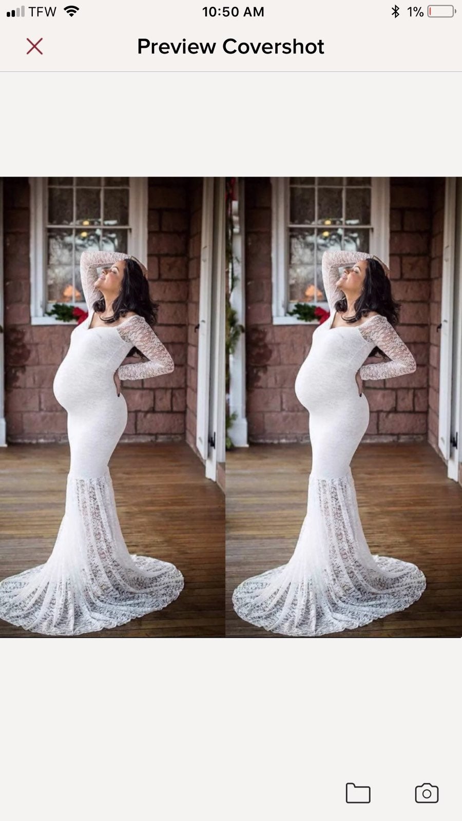White Lace Maternity Pregnant Dress wome n