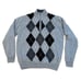 FootJoy Golf Mens Gray Wool Knit Argyle Half Zip Pullover Sweater Size L Lined