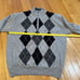 FootJoy Golf Mens Gray Wool Knit Argyle Half Zip Pullover Sweater Size L Lined