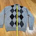 FootJoy Golf Mens Gray Wool Knit Argyle Half Zip Pullover Sweater Size L Lined