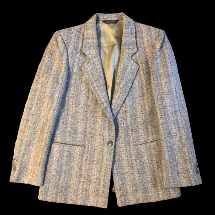 Vintage Harris Tweed Scottish Wool Lined Blazer Womens